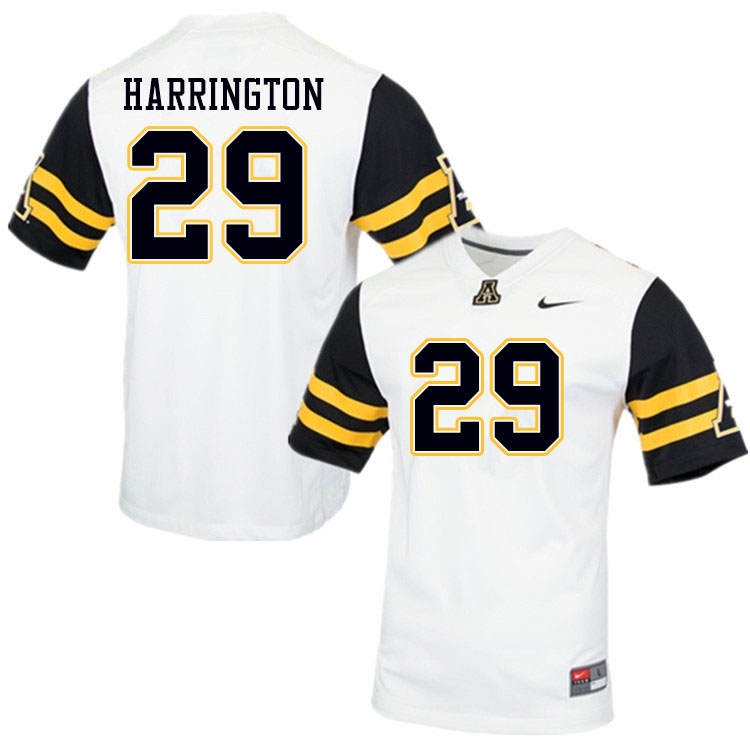 Men #29 Brendan Harrington Appalachian State Mountaineers College Football Jerseys Sale-White - Click Image to Close